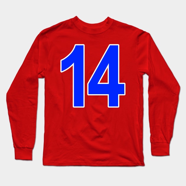 BAZOOKA Football #14 Jersey (Front/Back Print) Long Sleeve T-Shirt by darklordpug